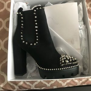 EGO black studded and spiked bootie size 9